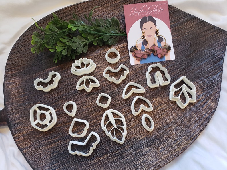 16-Piece Clay Cutter Set, Fast Shipping, Clay Cutters for Earrings, Polymer Clay Cutters, Small Cookie Cutters, Unique Clay Cutters image 2
