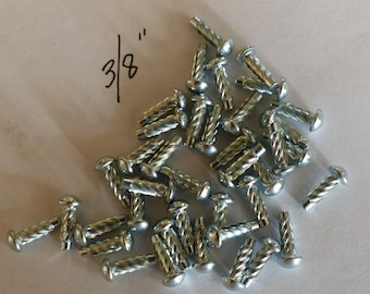 50 - Rivet - #4 - 3/8" - Spiral U-Drive Cadmium Steel Rivets - Zinc Finish - FREE SHIPPING - MG-133