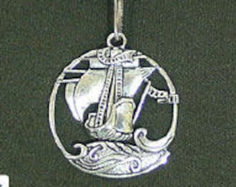 Steampunk'd, Nautical Necklace, Pendant, Ship, Compass, Skull, Pirate, MG-199