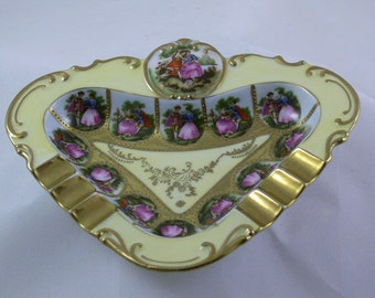 Mojae - China - Ashtray - Victorian - Ceramic - Gold - Tobacciana  -  MG-260