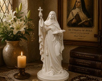 Estatua de Santa Teresa de Ávila, Doctora de la Iglesia, Figurita de monja