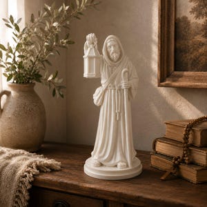 Statue des heiligen Longinus, Schutzpatron der verlorenen Gegenstände, handgefertigte katholische Skulptur, Geschenk zur Firmung