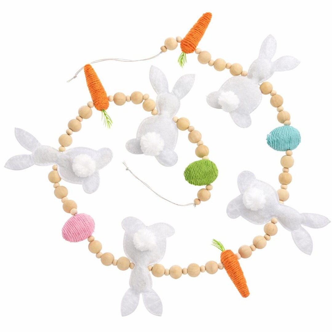 Easter Bunny Garland – Felt Bunny Butt Garland With Pom Pom Tails ...