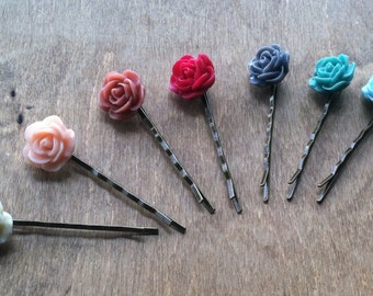 Antique Bronze Rose Hair Pins