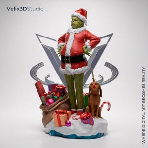 Grinch STL Weihnachtsfigur im Maßstab 1:6