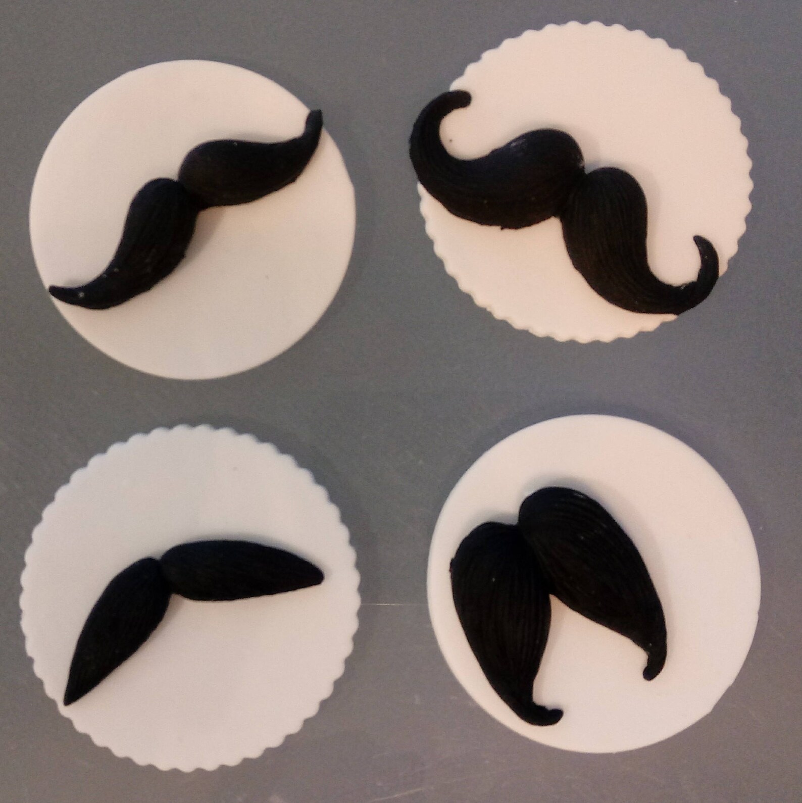 24 Edible Gum Paste/fondant Mustache/moustache Cupcake Toppers Etsy