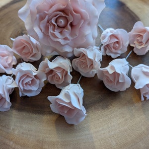 Rose(s)  1 - 4" and 12 2" roses/ Gum paste / Cake pop/ Any color / Cake decoration / sugar flower / wedding cake decoration