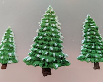 12 Edible trees, 3 sizes, any color, Christmas, cake decoration, winter, cake topper, cupcake topper