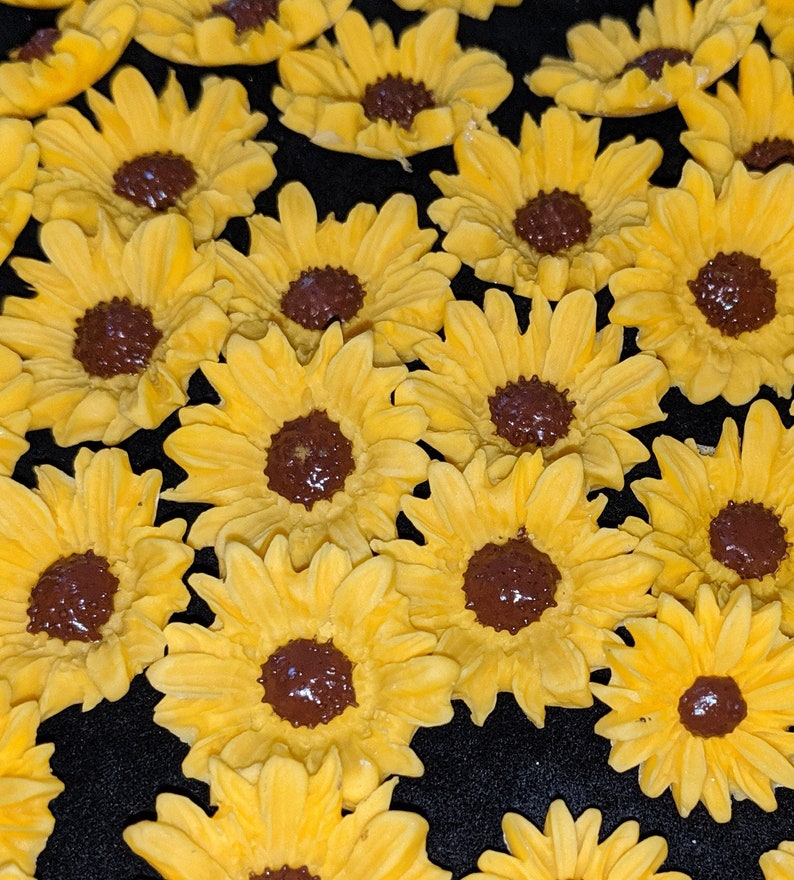24 Mini 1 Edible SUNFLOWERS Gum Paste/fondant / Sugar Etsy