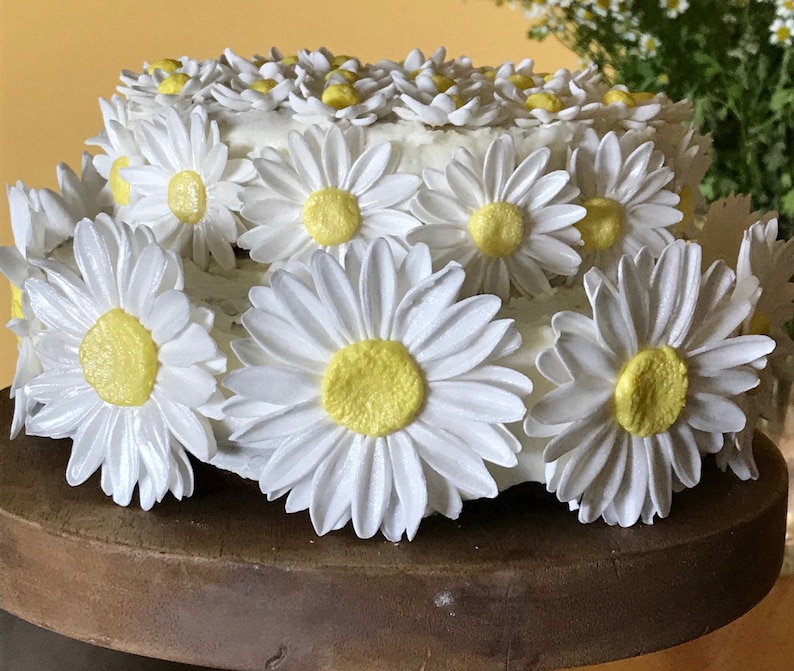 24 Edible DAISY / Variety Sizes / Gum Paste / Fondant Flowers Etsy
