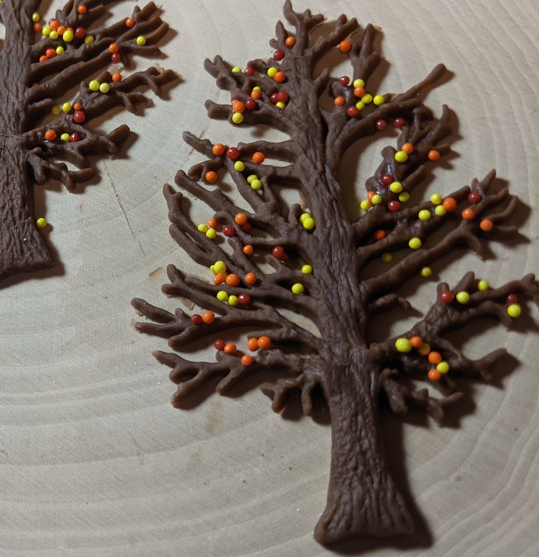 12 Edible Gum Paste Fall Trees With Fall Sprinkles / Edible Etsy