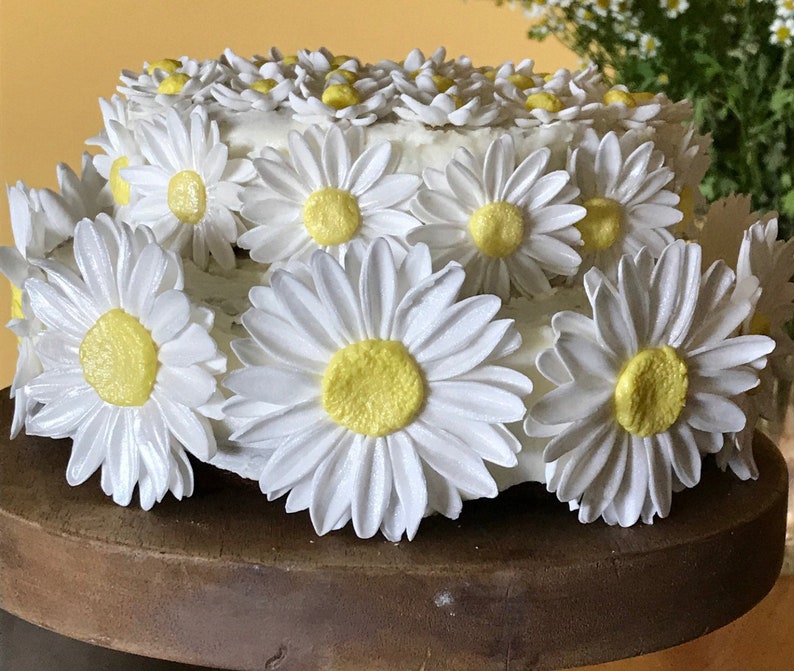 24 Edible DAISY DAISIES / Variety sizes / gum paste/fondant | Etsy
