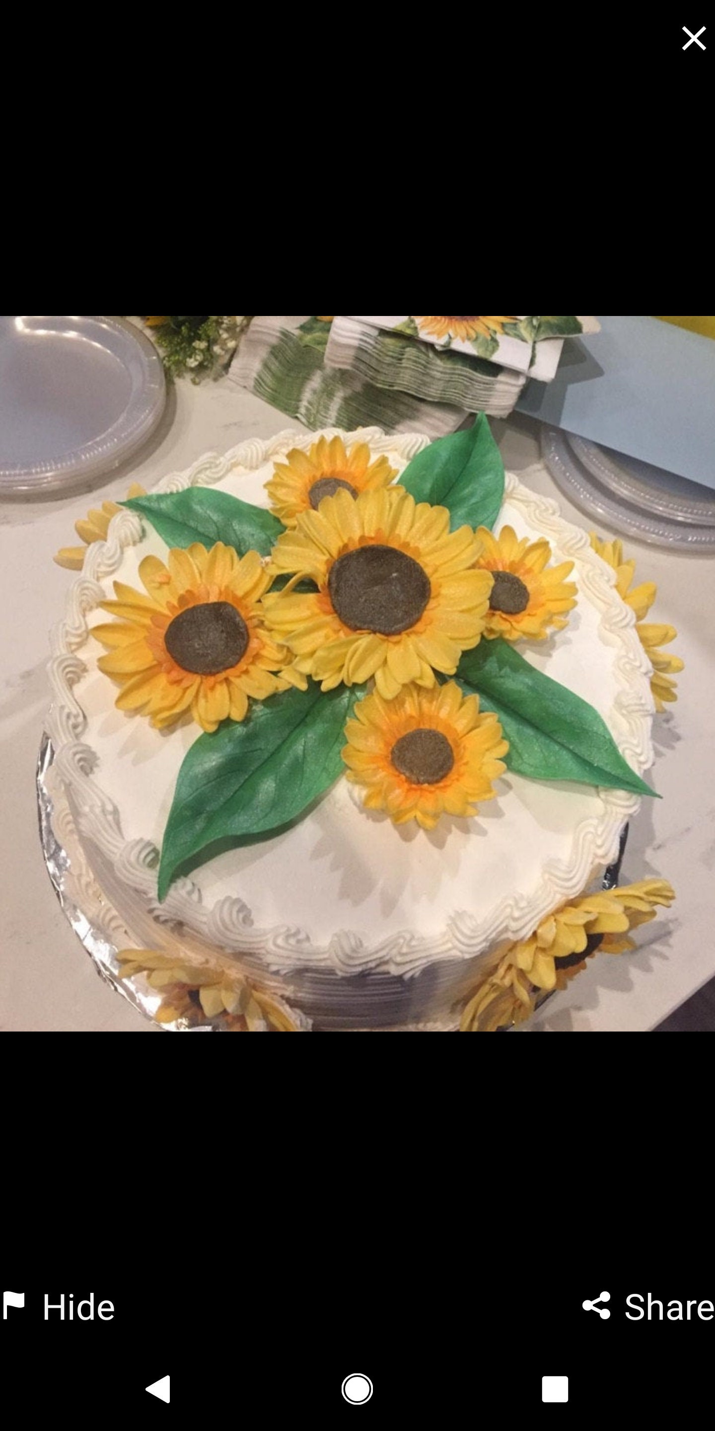 12 4" Edible SUNFLOWER Gum Paste/fondant/ Cake Decoration / Cupcake