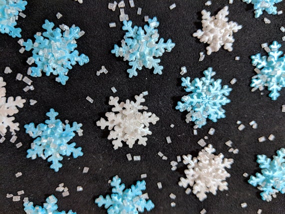 36pcs snowflake decorations edible cake toppers snowflake Cupcake Toppers  edible frozen cake topper for the winter cake decoration