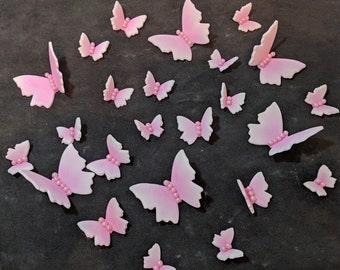 36 Edible OMBRE gum paste/fondant butterfly cake or cupcake toppers
