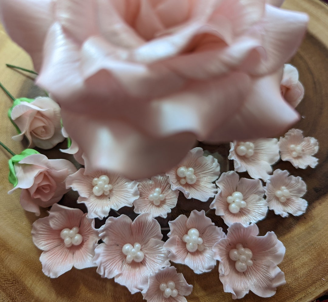 Blush Pink Roses and Ruffle Flowers: 1 4