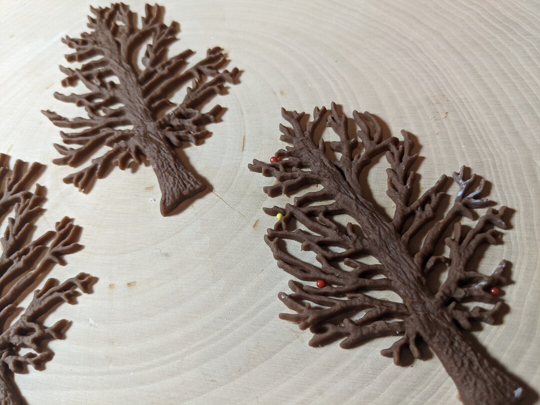 12 Edible Gum Paste Trees / Edible Cake Decorations/ Cake Etsy