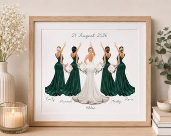 Personalised Bridesmaid Proposal Keepsake Print, A4 Bridal Party Gift, Maid of Honour Gift