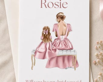 Bridesmaid Proposal Card, Personalised  A5 Hammered Card With Envelope and Wax Seal