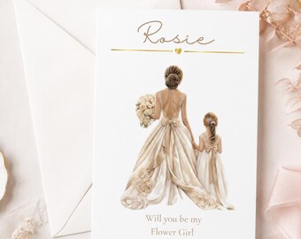 Flower Girl Proposal Card, Personalised  A5 Hammered Card With Envelope and Wax Seal