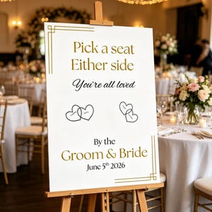 Personalised Pick A Seat, Minimalist Wedding Decor (Digital Download)