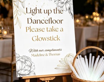 Elegant Signature Collection, Light Up The Dance floor  Sign,  Personalised Digital Download