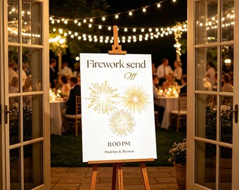 Elegant Signature Collection, Firework Send Off Sign,  Personalised Digital Download