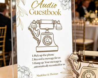Elegant Signature Collection, Audio Guestbook  Sign, Personalised Digital Download