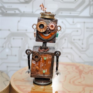 ANA-log  - One of a Kind Unique Creation - Found Objects Robot Sculpture – Robot Collection - Assemblage Robot Figurine - Unique Gift -