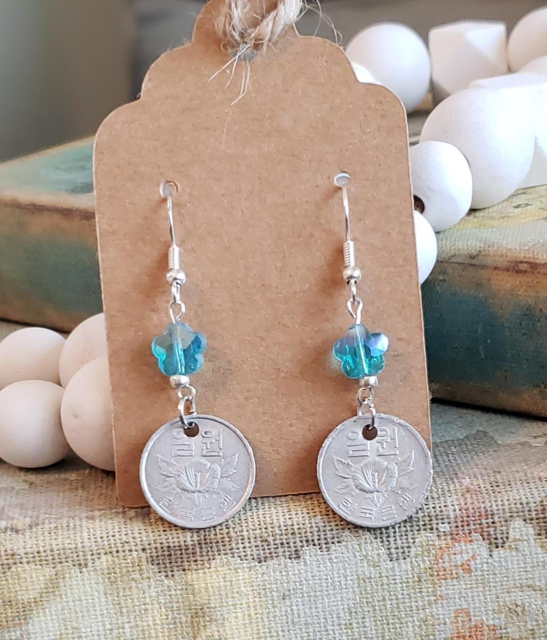 Woman's coin pieced earrings