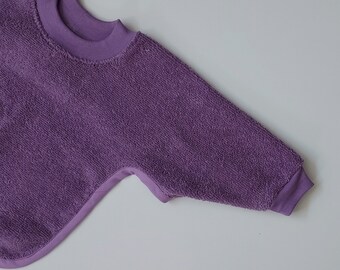 Muted Lavender Pullover Baby to Toddler Bib with Sleeves