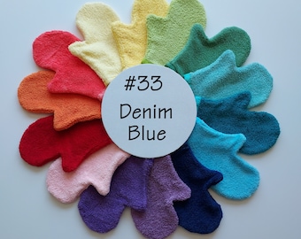 Denim Blue Terrycloth Bath Mitt (#33)