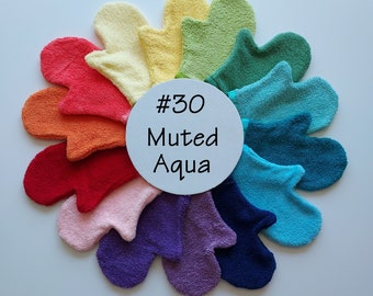 Muted Aqua Terrycloth Bath Mitt (#30)