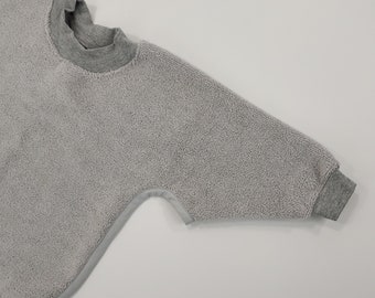 Grey Pullover Baby to Toddler Bib with Sleeves