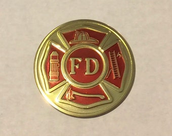 Fire department logo Litho Sticker Fireman 2 inches