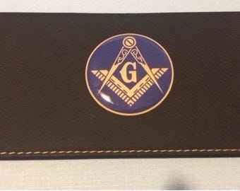 Mason Faux Leather Black Checkbook Cover