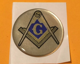 Mason Masonry Masonic Lodge  Emblem Epoxy Dome Car Emblem Cell Phone decoration Sticker Gold