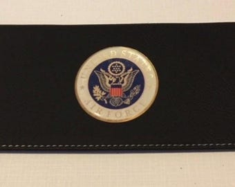 Air Force Faux Leather Black Checkbook Cover