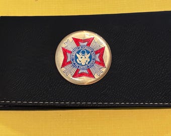 VFW Leather Black Checkbook Cover