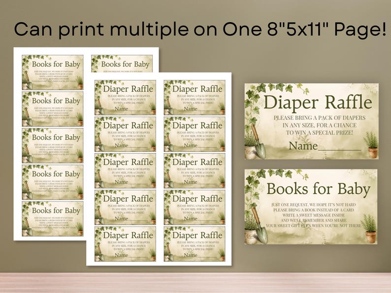 Party Invite Raffles Grown With Love Baby Shower Invitation Set; Locally Grown Little Sprout ...