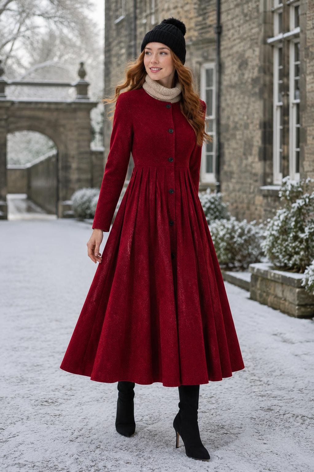 old money winter dresses Elegant Dress Option:Open shoulders cancellations requested after this engpai15077 V-Neck Tiered A-Line Long