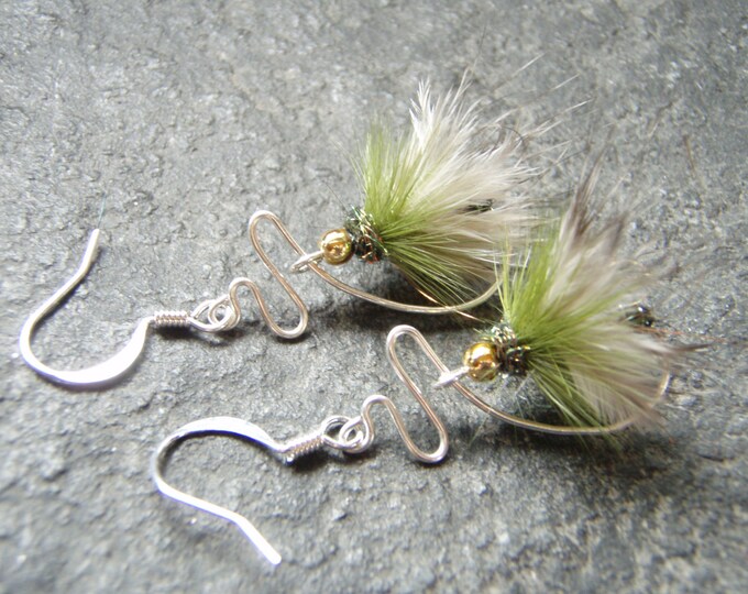 Lime Fly Fishing Earrings Fly Earrings Fishing Gifts Hand Etsy