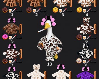 Porch Goose Bathrobe Outfit Set, Spa Robe and Accessories for 23 Inch Statue