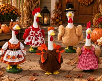 Personalized Turkey Goose Outfit, 23 Inch Garden Costume Set, Thanksgiving Decor