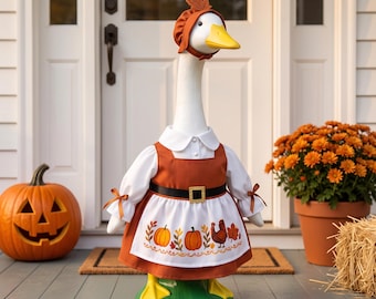 Personalized Fall Porch Goose Outfit, 23 Inch Goose Costume, Hat Dress Costume Set, Seasonal Home Decor, Christmas Gift, Birthday Gift