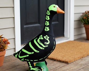 Fluorescent Skeleton Goose Outfit for 23 Inch Goose, Halloween Porch Decor