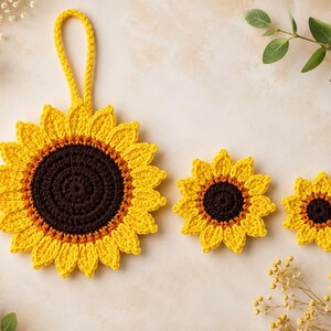 Crochet Sunflower Pattern PDF | Amigurumi Flower Tutorial | Wall Hanging, Garland, Brooch | UK Terminology
