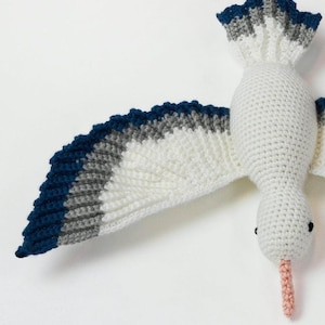 Crochet Seagull Pattern PDF | Amigurumi Bird Crochet Tutorial | Flying Bird Plush DIY | Ocean Animal Crochet Pattern | Handmade Seagull Toy