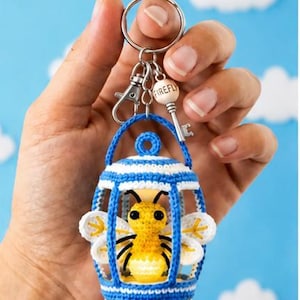 Crochet Firefly Keychain Pattern PDF | Cute Amigurumi Lantern Keychain Tutorial | Handmade Bug Crochet Pattern | DIY Gift Idea