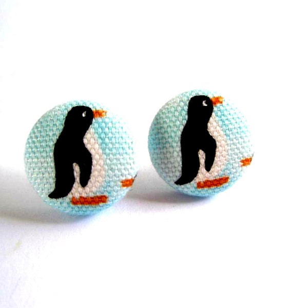 Button earrings -Inspired by Happy Feet